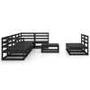 vidaXL Garden Lounge Set Black Solid Pinewood Medium Modular