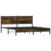 vidaXL Bed Frame Smoked Oak Steel, engineered wood Super King Bed Frame