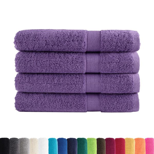 vidaXL Towel Set of 4 Purple 100% cotton Extra Large Durable Towel