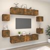 vidaXL TV Cabinet Set Set of 8 Smoked oak Engineered wood TV Cabinet Set