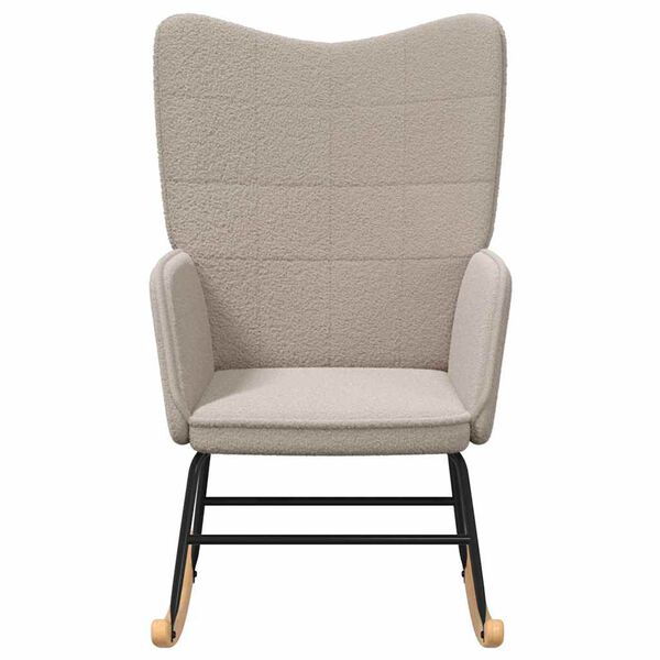 vidaXL Rocking Chair Light Grey Sherpa Fabric
