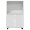 vidaXL Rolling Cabinet White Engineered wood 21.7 x 15.7 x 35.8 in