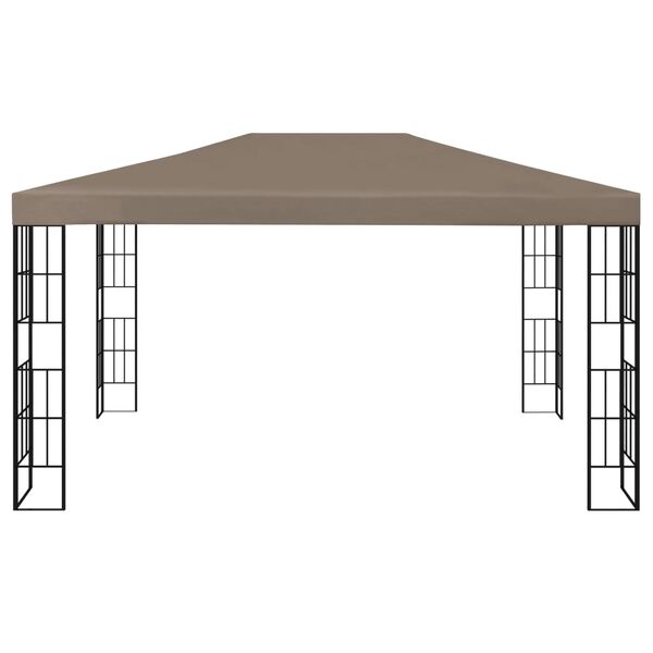 vidaXL Gazebo Taupe Polyester canopy, steel frame Large Gazebo