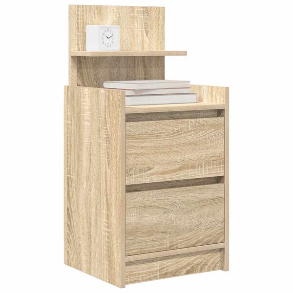 vidaXL Bedside Cabinet Sonoma Oak Engineered Wood Medium Bedside Cabinet