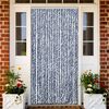 vidaXL Insect Curtain Blue, White and Silver 39.4x86.6" Chenille
