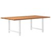 vidaXL Dining Table Light brown Solid oak wood, powder-coated steel Large