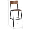 vidaXL Bar Stools 6 pcs Solid Plywood Steel