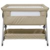 vidaXL Baby Bed With Mattress Taupe Linen fabric, mesh, iron Standard
