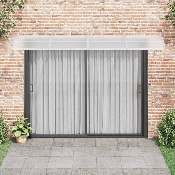 vidaXL Door Canopy Grey, Transparent Polycarbonate, ABS, Aluminum