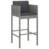vidaXL Garden Bar Set Grey PE rattan, steel, tempered glass Large