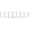 vidaXL Wall Shelf Set of 4 White Engineered wood 31.5 x 5.9 x 10.4 in