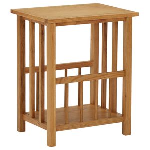vidaXL Magazine Table Natural Oak Solid Oak Wood, MDF Compact
