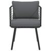 vidaXL Patio Chair with Cushions Black Poly Rattan