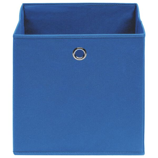 vidaXL Storage Box Set of 4 Blue Non-woven fabric Small Foldable
