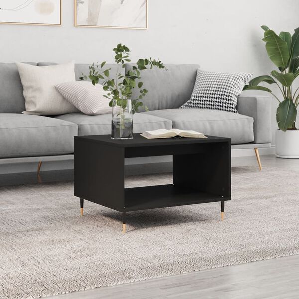 vidaXL Coffee Table Black Engineered Wood Medium Coffee Table