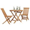 vidaXL Garden Dining Set 3 pcs Brown Solid teak wood