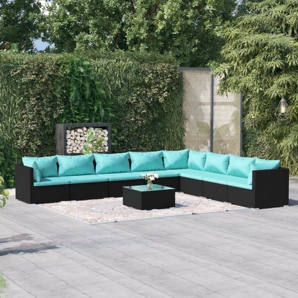 vidaXL Garden Lounge Set Black