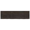 vidaXL Wall Shelf Dark Brown 86.6 x 23.6 x (0.8-2.4) " Treated Solid Wood Oak