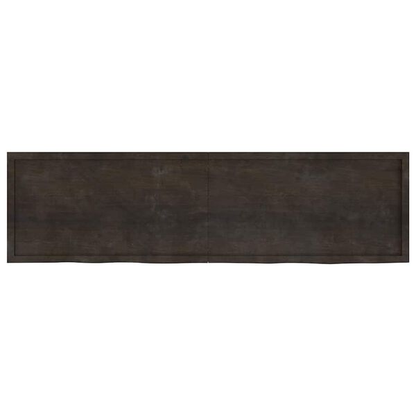 vidaXL Wall Shelf Dark Brown 86.6 x 23.6 x (0.8-2.4) " Treated Solid Wood Oak