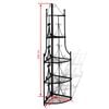 vidaXL Plant Stand Black Steel Large Height-Adjustable Shelves