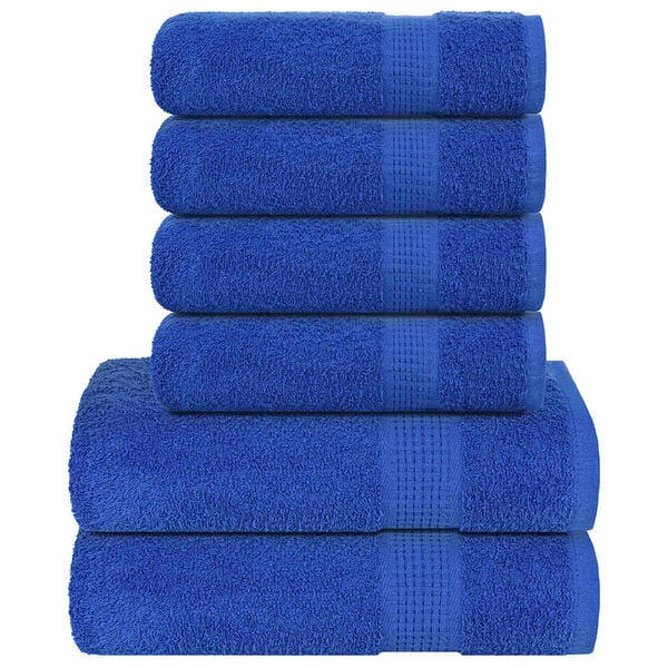 vidaXL Towel Set Blue 100% Ring-Spun Cotton