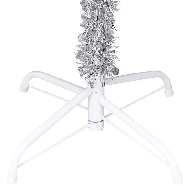 vidaXL Artificial Pre-lit Christmas Tree with Ball Set Silver 59.1" PET