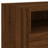 vidaXL Bedside Cabinet with LED Lights Brown Oak 15.7" x 15.4" x 14.6"