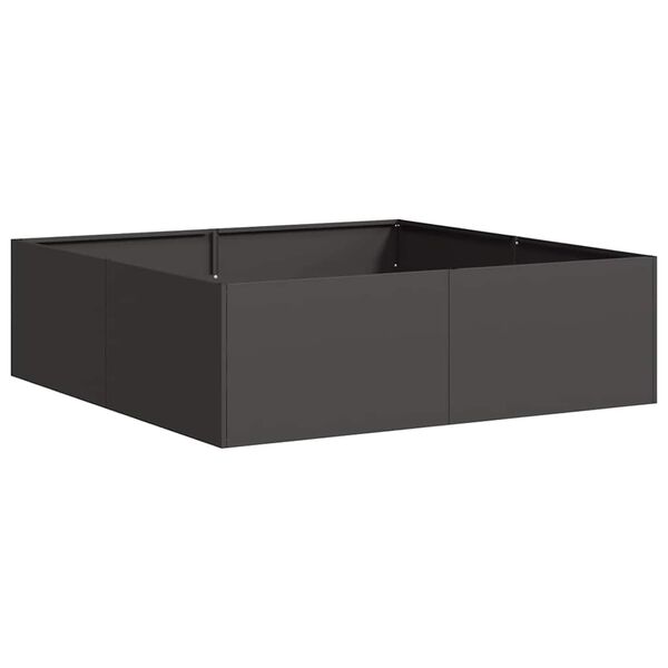 vidaXL Planter Black Cold-rolled Steel Large Decorative Inlays Planter