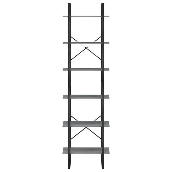 vidaXL Storage Shelf Grey Solid pine wood, Metal Extra Tall