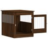 vidaXL Dog Crate Furniture Brown Oak Engineered Wood, Steel Locks