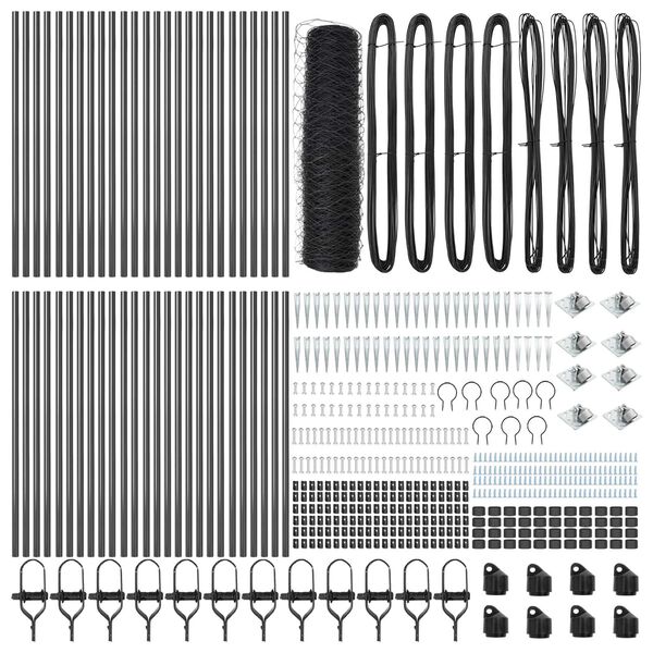 vidaXL Fence with Posts Gray 0.5 x 100 m PVC-coated steel