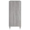 vidaXL Record Cabinet Grey Sonoma Made from Engineered Wood, Iron Medium