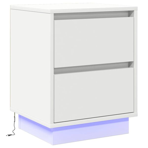 vidaXL Bedside Cabinet White 15.35 x 13.58 x 19.69 in Engineered wood
