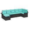 vidaXL Garden Sofa Set with Cushion with Storage 7 pcs Poly rattan