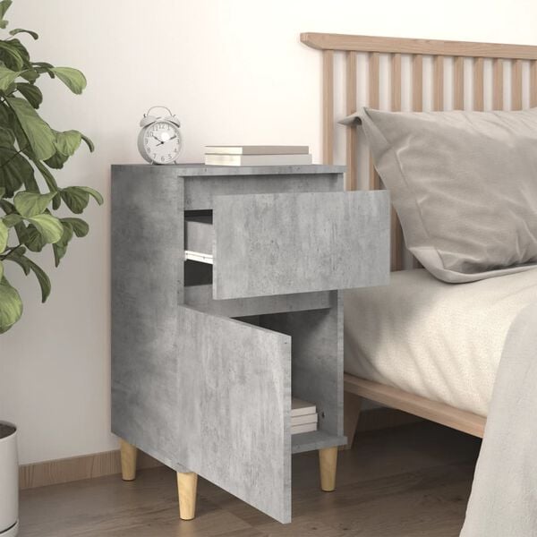 vidaXL Bedside Cabinet Set of 2 Concrete Grey Engineered wood