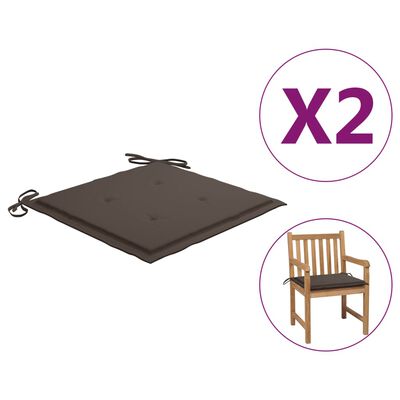 vidaXL Garden Chair Cushions 2 pcs Taupe 19.7"x19.7"x1.2"