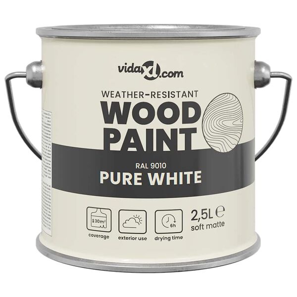 vidaXL Wood Paint White 6.50 x 6.50 x 6.30 in Wall Print