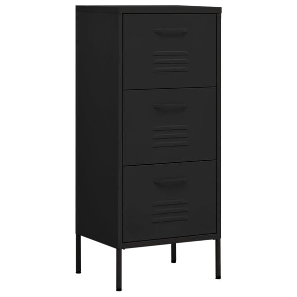 vidaXL Storage Cabinet Black 16.7"x13.8"x40" Steel