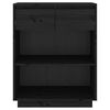vidaXL Console Cabinet Black Solid Pine Wood Medium Console Cabinet