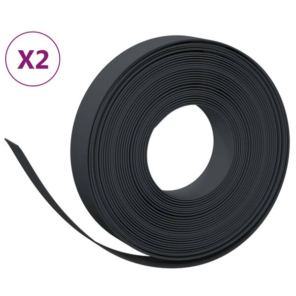 vidaXL Garden Edgings 2 pcs Black 32.8' 3.9" Polyethylene