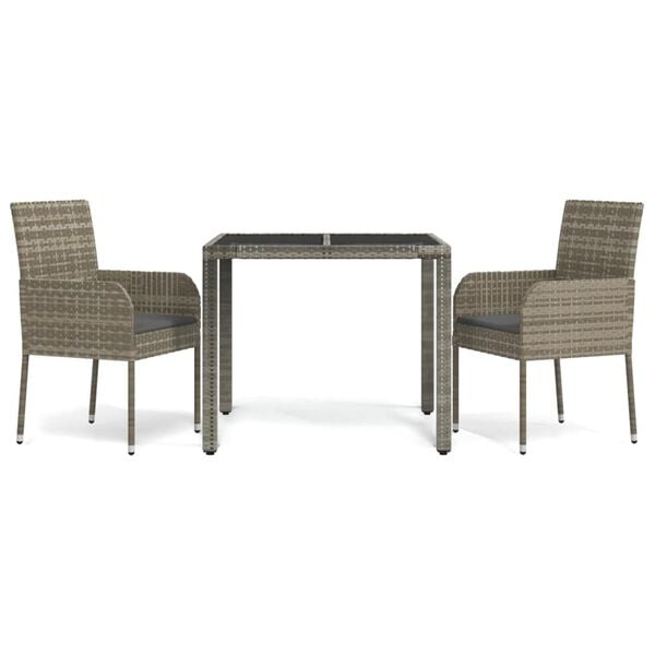 vidaXL Garden Dining Set Grey