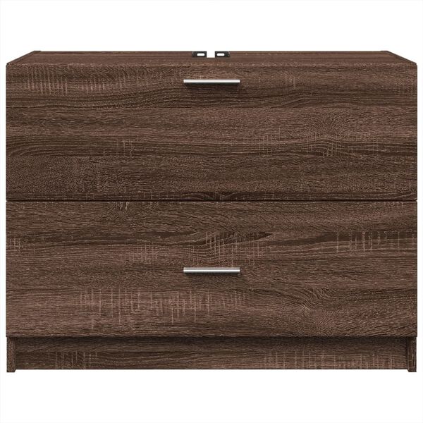 vidaXL Sink Cabinet Brown oak Engineered wood Standard Storage