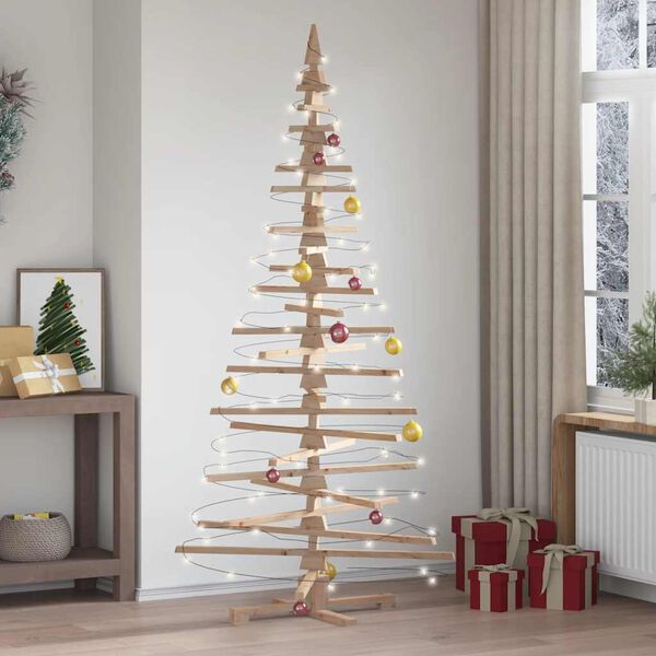 vidaXL Wooden Christmas Tree for Decoration 82.7" Solid Wood Pine