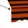 vidaXL Retractable Awning Orange and brown Polyester with PU coating, Steel