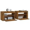 vidaXL Bedside Cabinet Set of 2 Smoked Oak Engineered wood Medium
