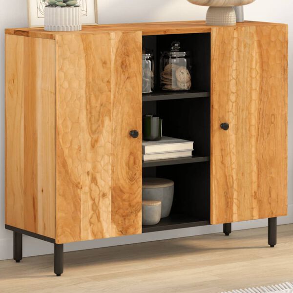vidaXL Side Cabinet Natural wood Solid Acacia wood, Engineered wood, Iron