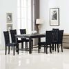 vidaXL Dining Chair Set of 6 Black Polyester Velvet, Wood Standard