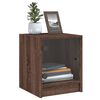 vidaXL Bedside Cabinet Brown Oak Engineered wood, Glass Compact