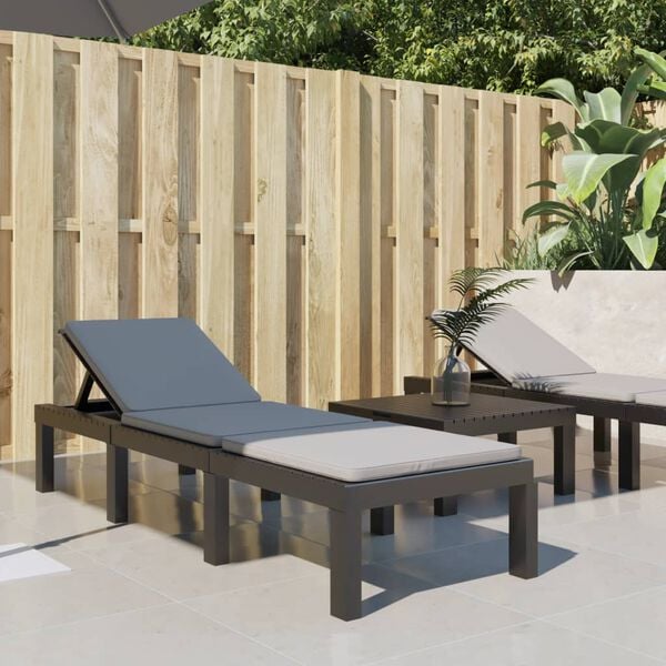 vidaXL Sun Lounger Anthracite Polypropylene Standard Convertible
