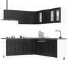 vidaXL Kitchen Cabinet Set Black Engineered wood and glass Large